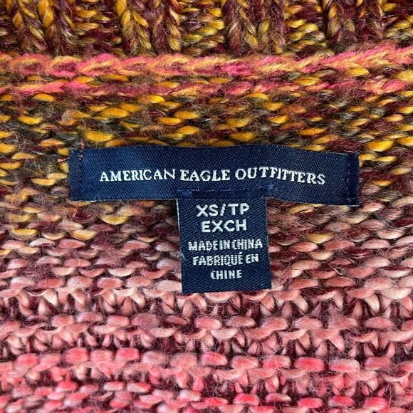 American Eagle Outfitters Pink and Brown Crewneck Sweater Size XS EUC - Picture 6 of 7